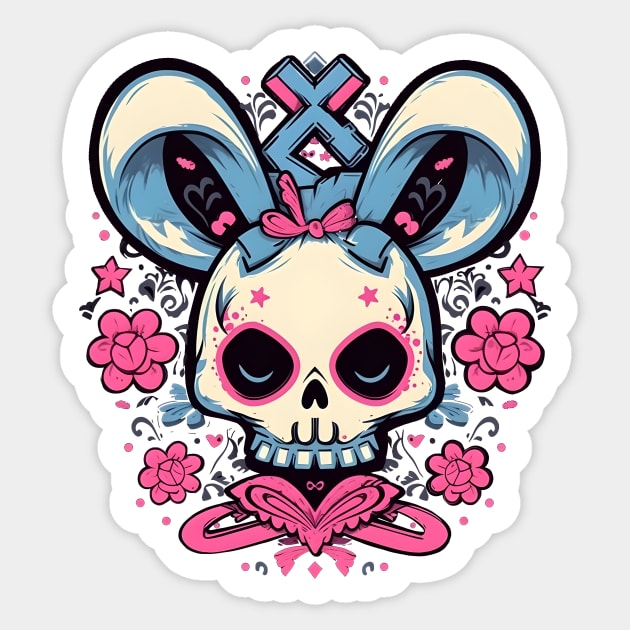 Deth Metal Rabbit Sticker by The Digital Den